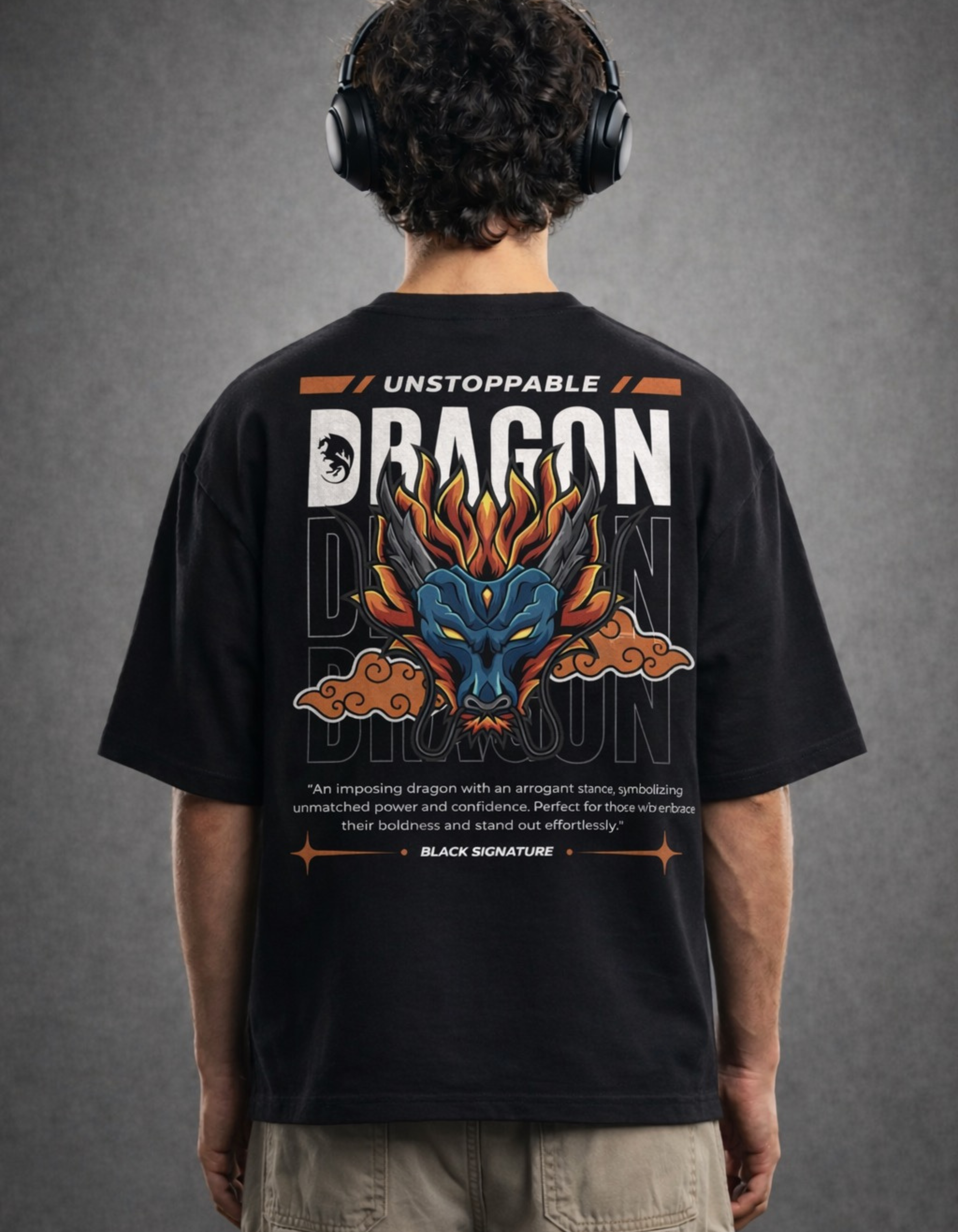 DRAGON S BLACK SIGNATURE OVERSIZED T-SHIRT | Trendieez