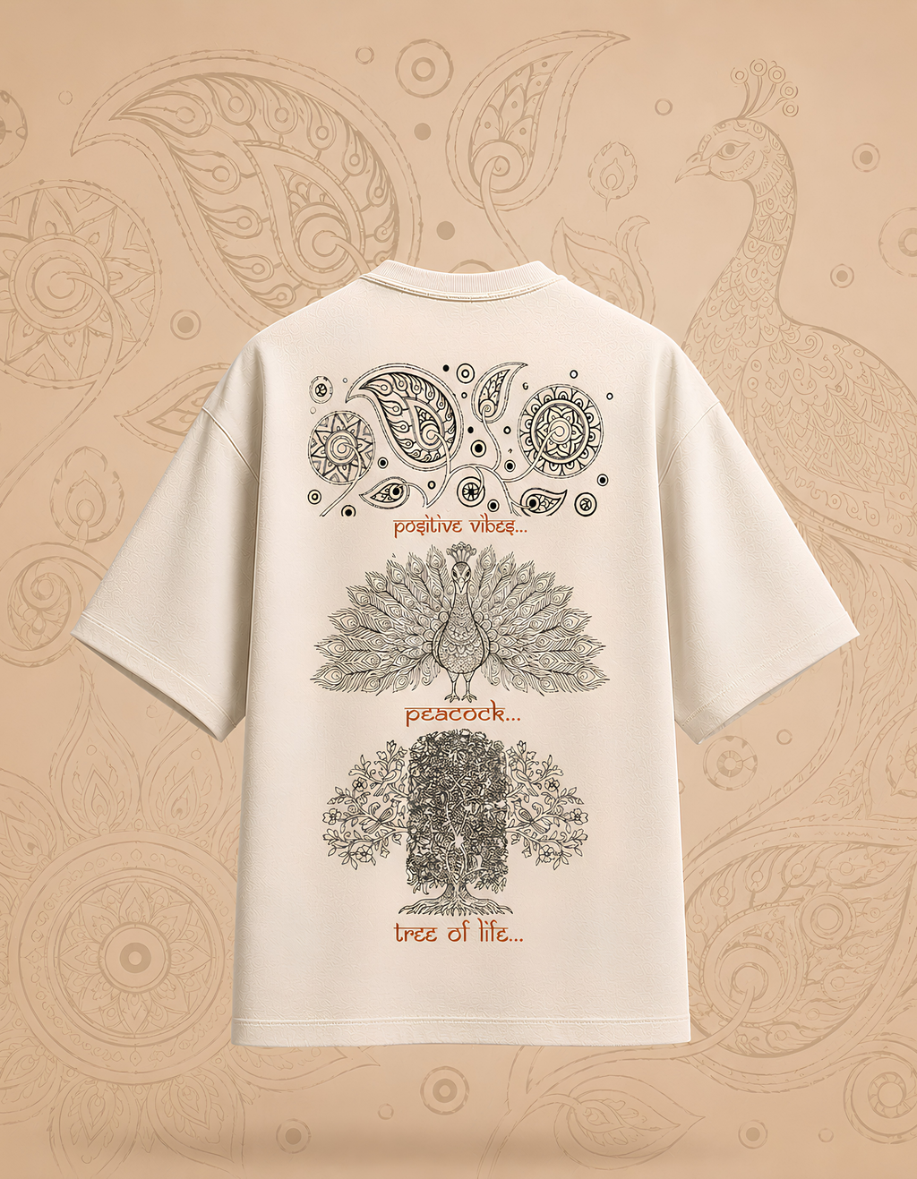 Floral Peacock Art Line