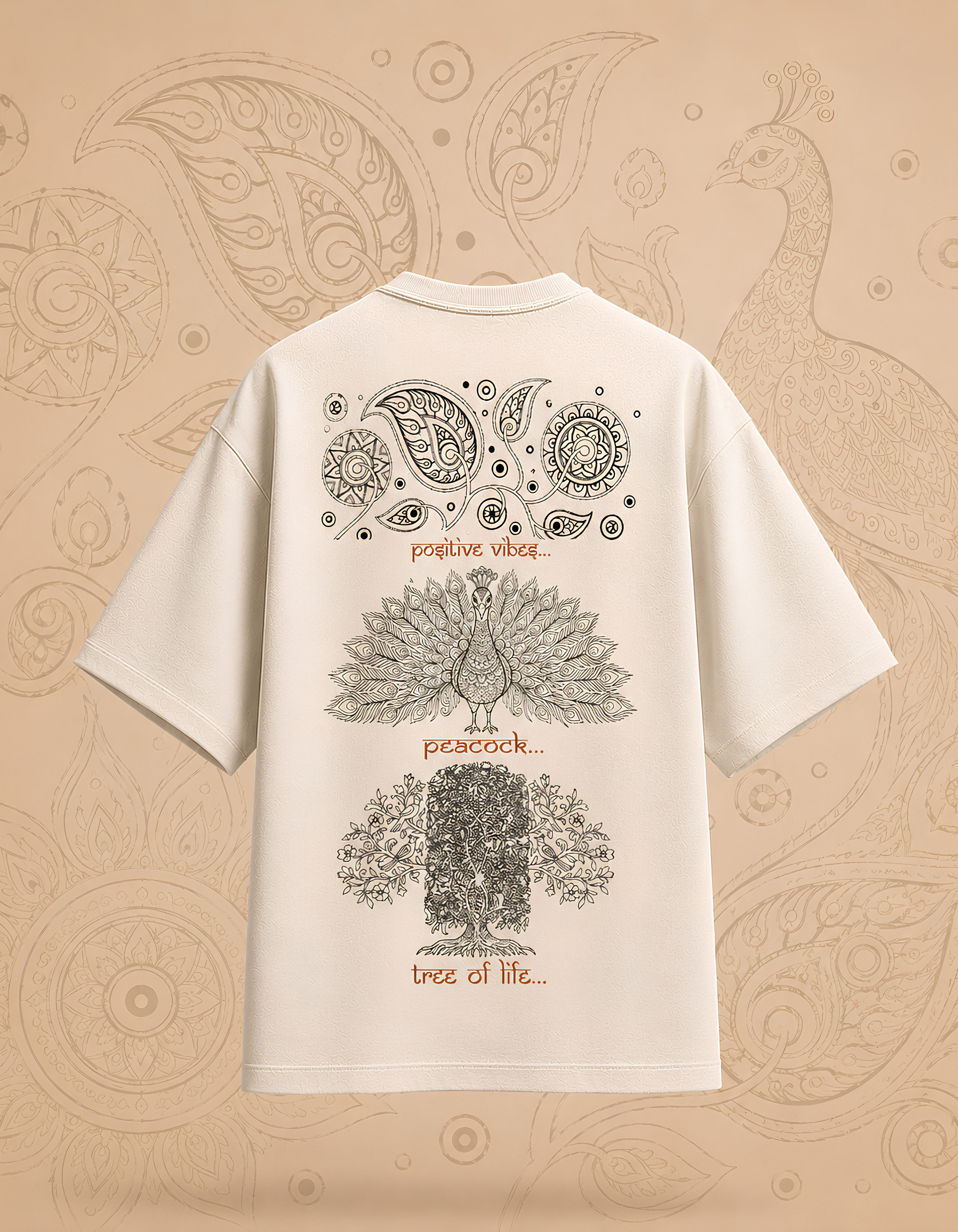 Floral Peacock Art Line