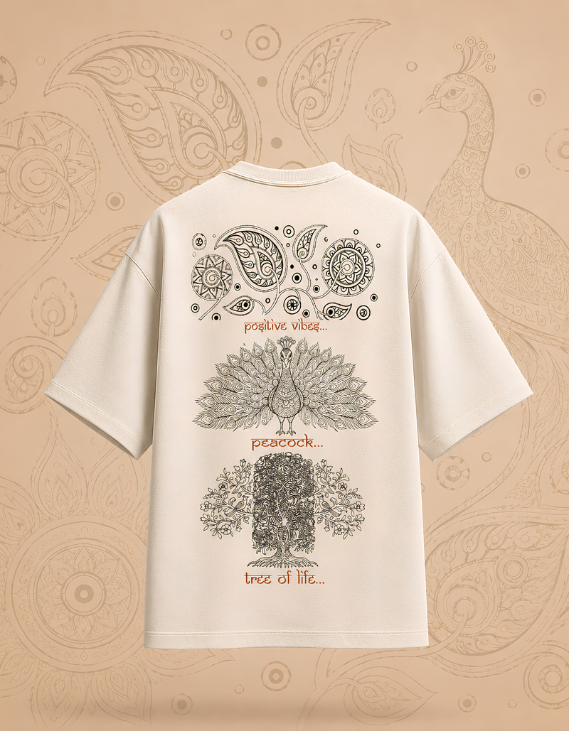 Floral Peacock Art Line