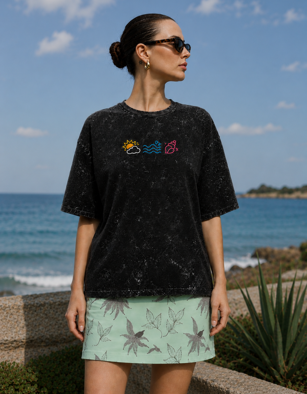 Ocean Coastline Sunset Noir