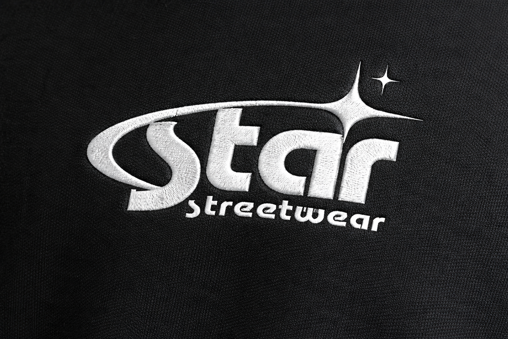Black t-shirt with 'Star Streetwear' logo in white