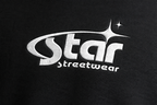 Black t-shirt with 'Star Streetwear' logo in white