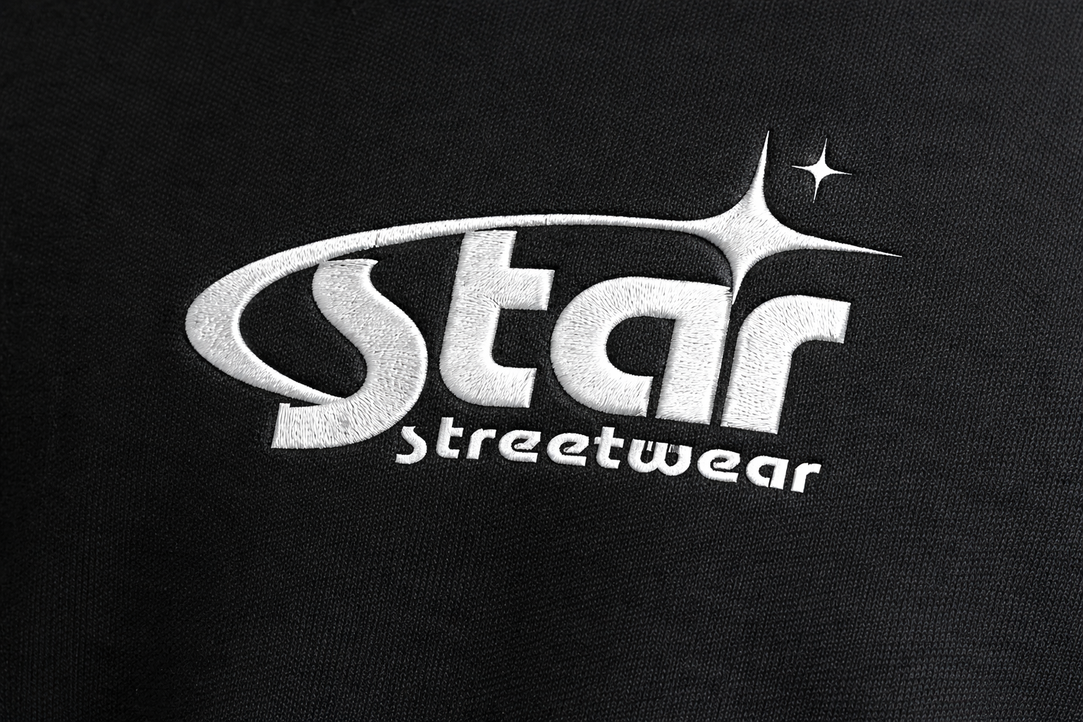 Black t-shirt with 'Star Streetwear' logo in white