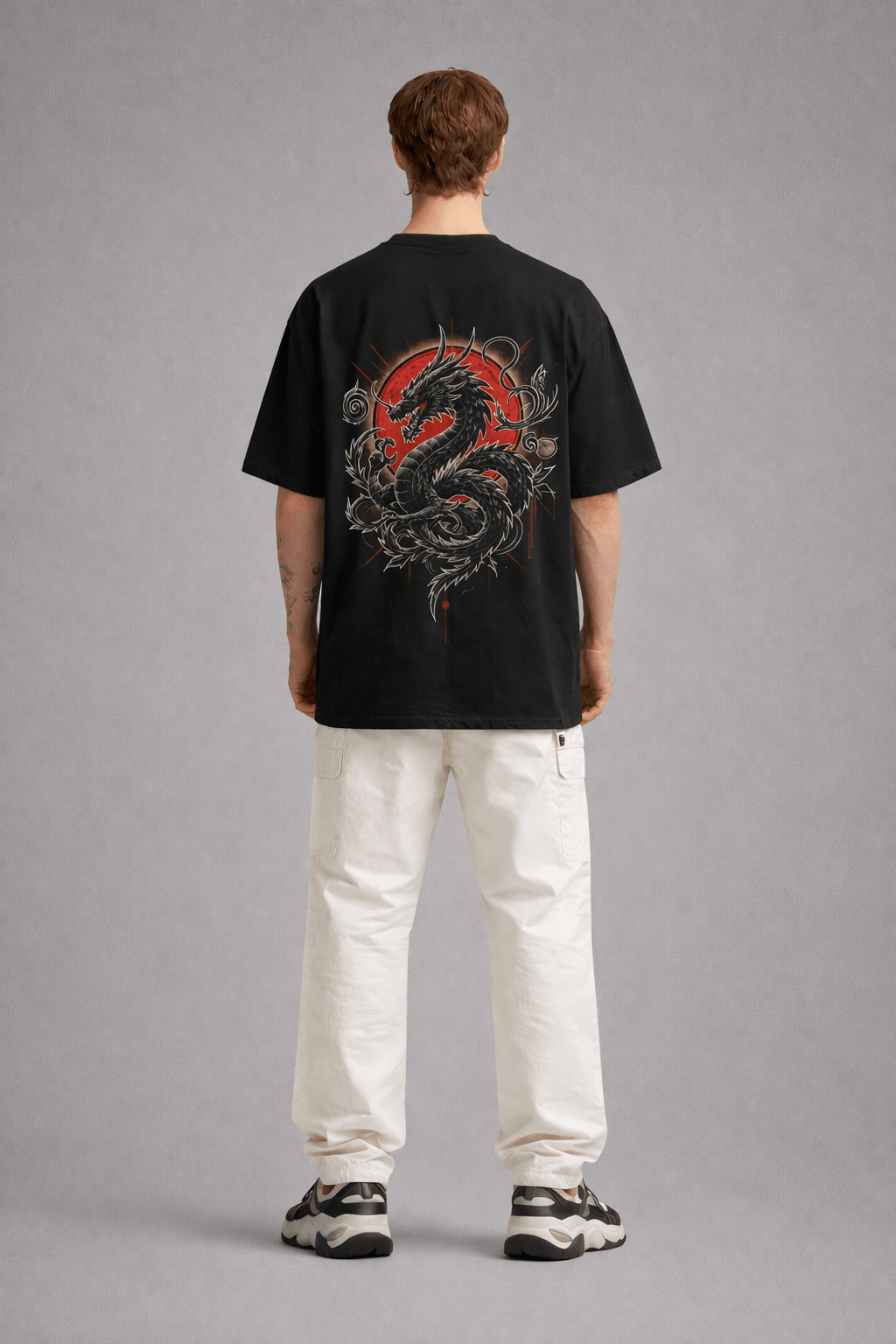 DRAGON BLACK SIGNATURE OVERSIZED T - SHIRT - Trendieez
