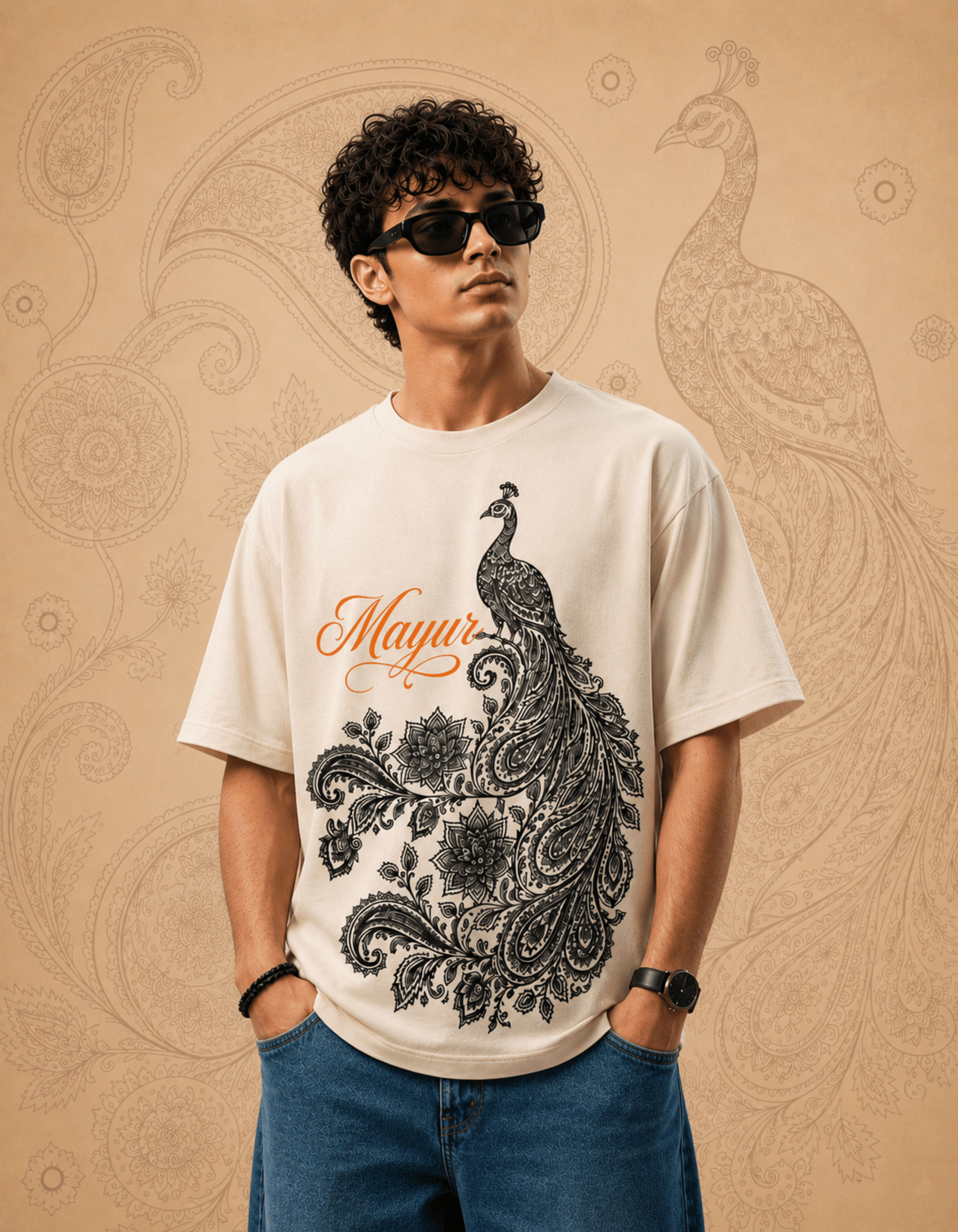 Floral Peacock Art Line - TRENDIEEZ