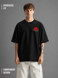 Japanese Sunset Art Embroidery Oversized T-Shirt - Trendieez