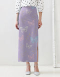 Lavender Flutter Muse Pencil Skirt - Trendieez