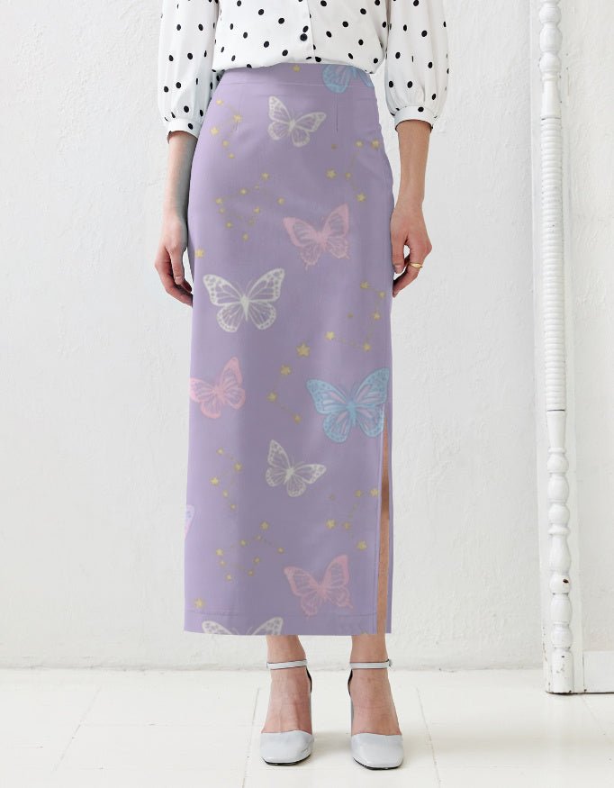 Lavender Flutter Muse Pencil Skirt - Trendieez