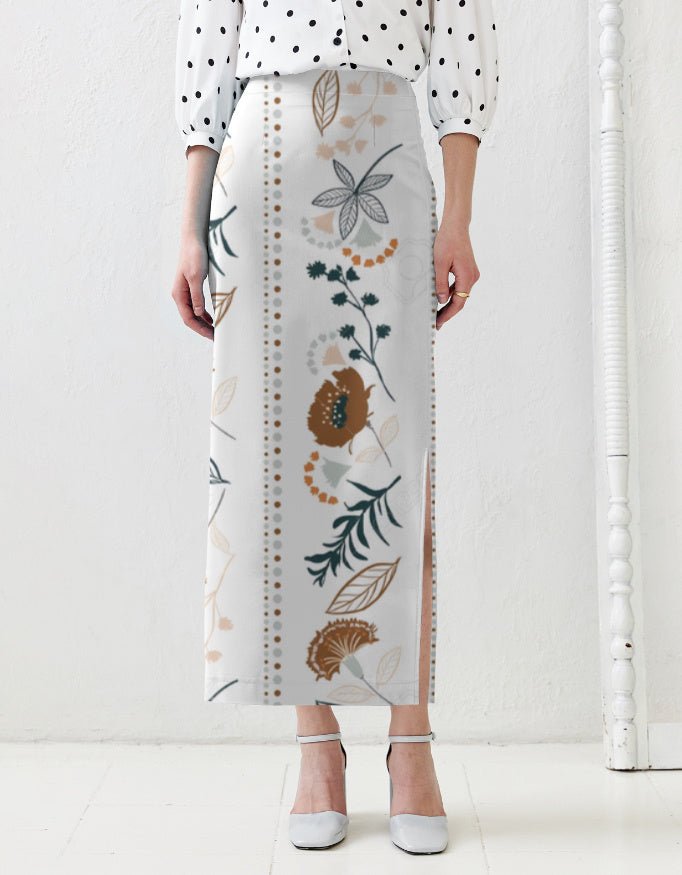 Nature Line Art Design Pencil Skirt - Trendieez