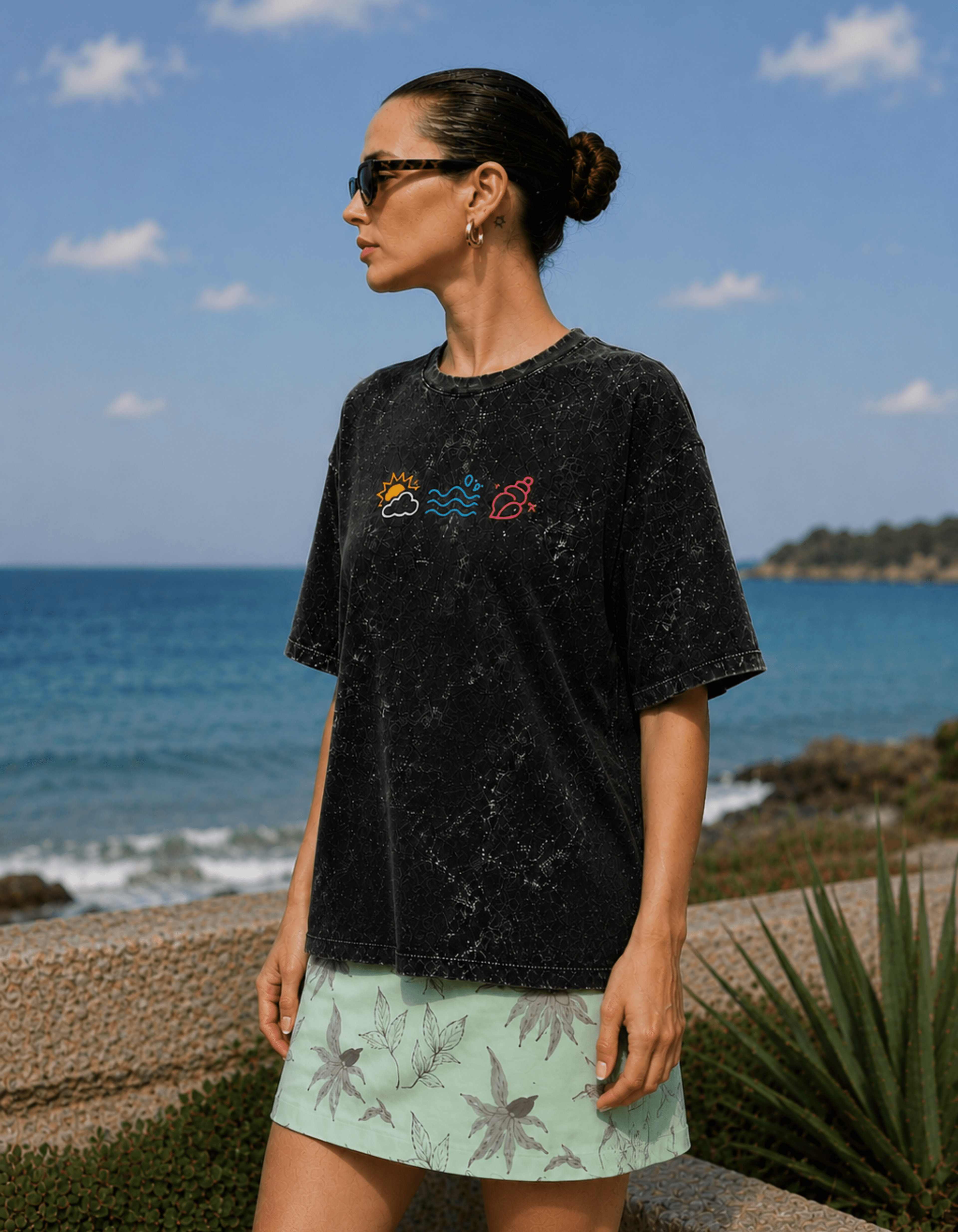 Ocean Coastline Sunset Noir - TRENDIEEZ