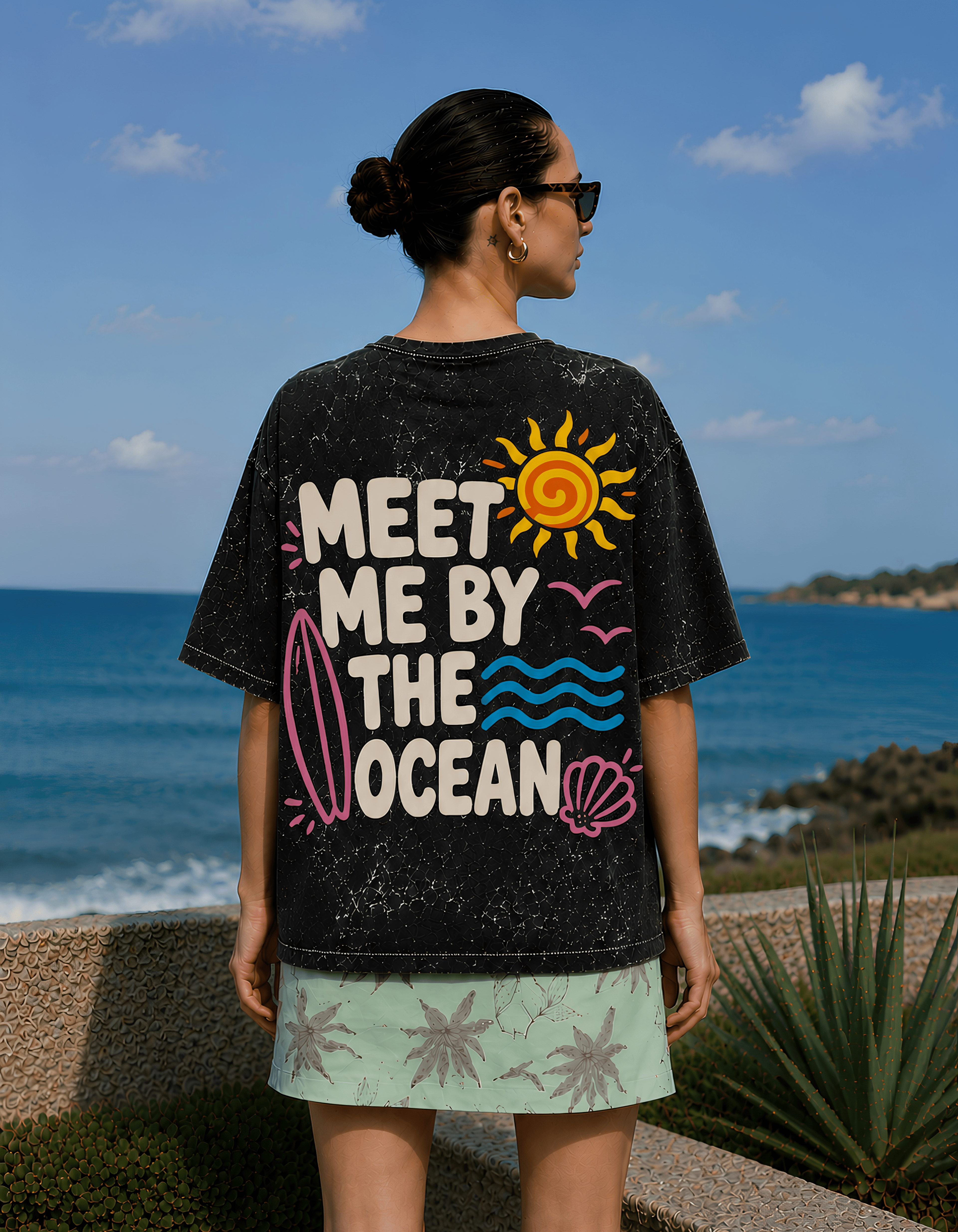 Ocean Coastline Sunset Noir - TRENDIEEZ