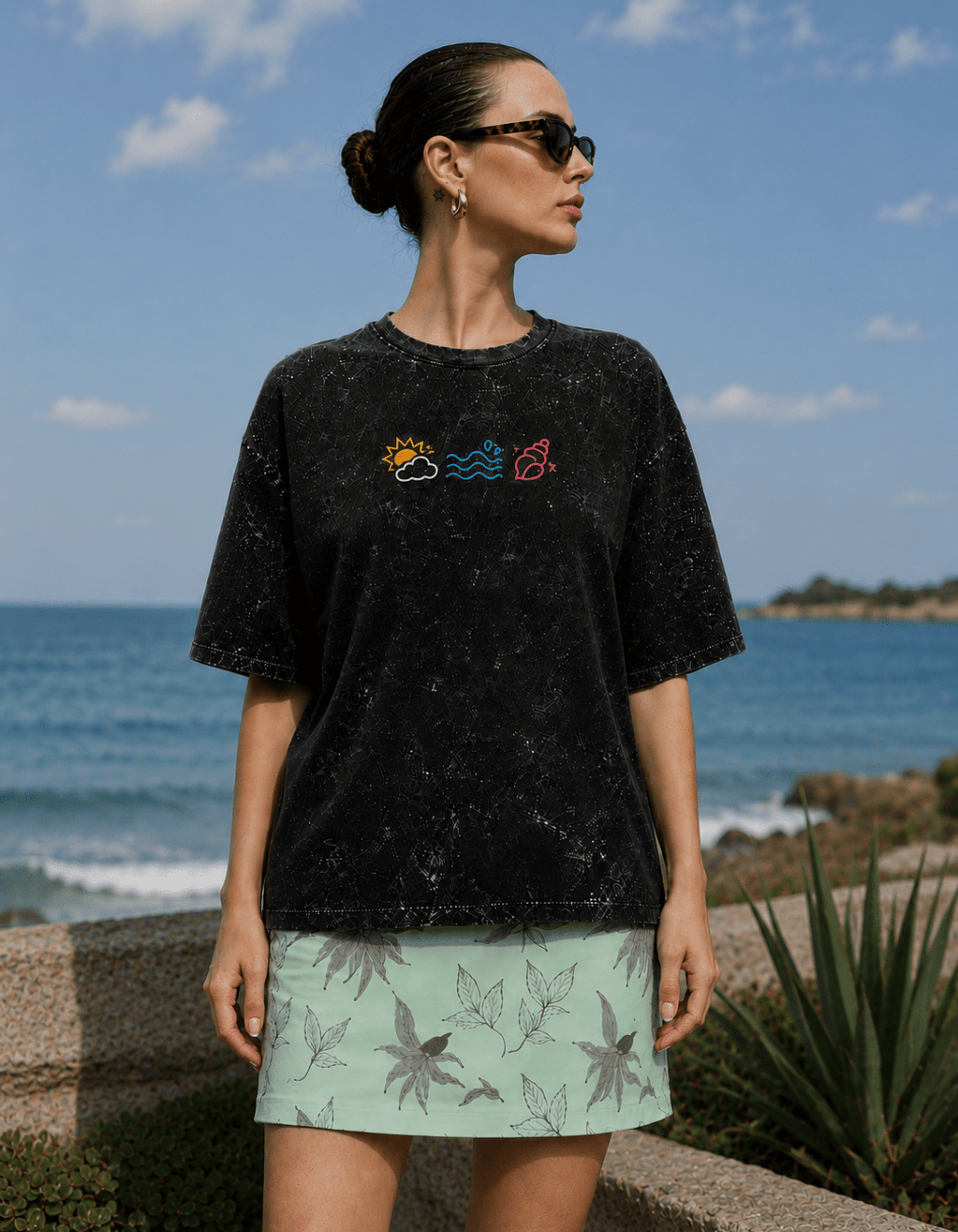 Ocean Coastline Sunset Noir - TRENDIEEZ