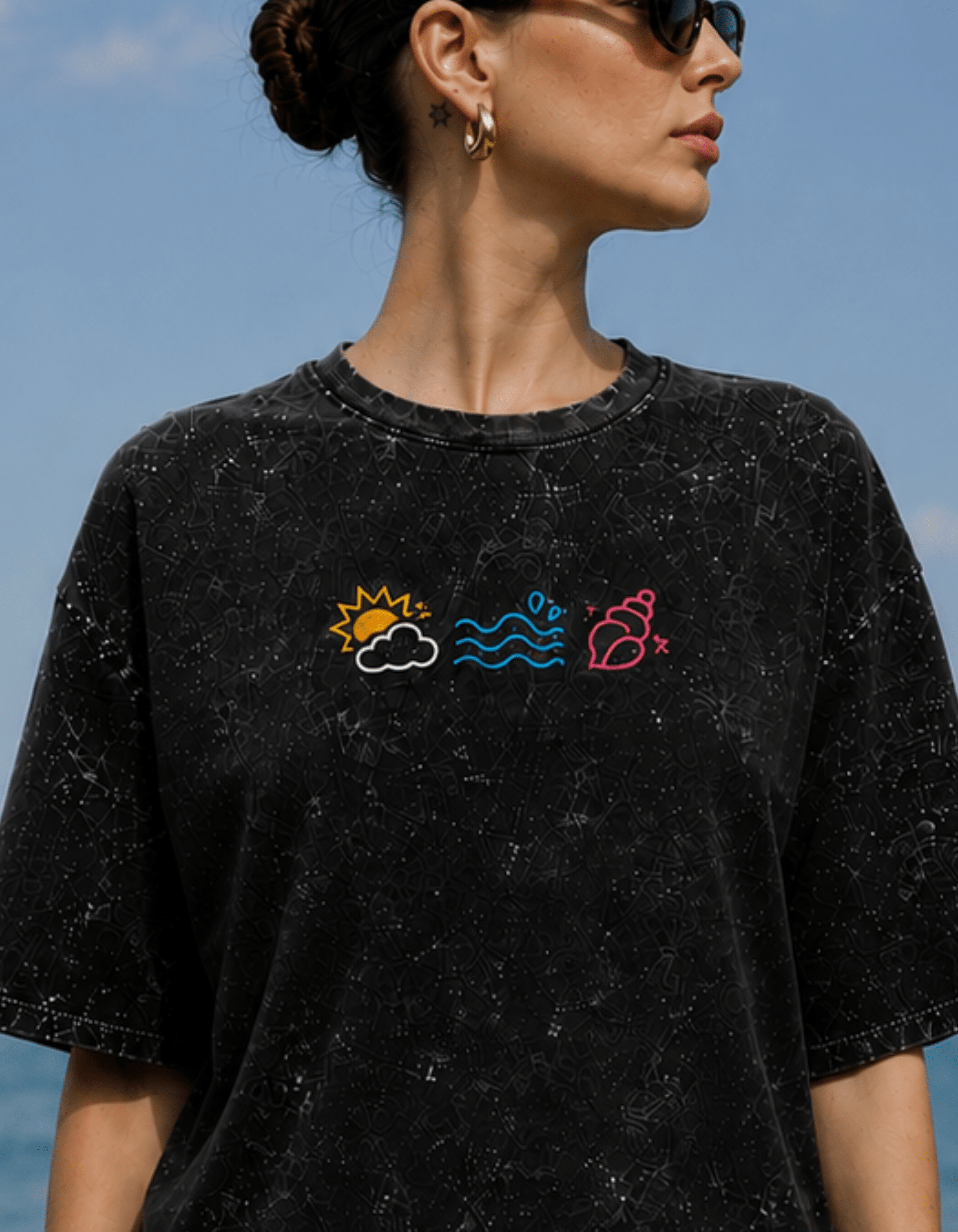 Ocean Coastline Sunset Noir - TRENDIEEZ
