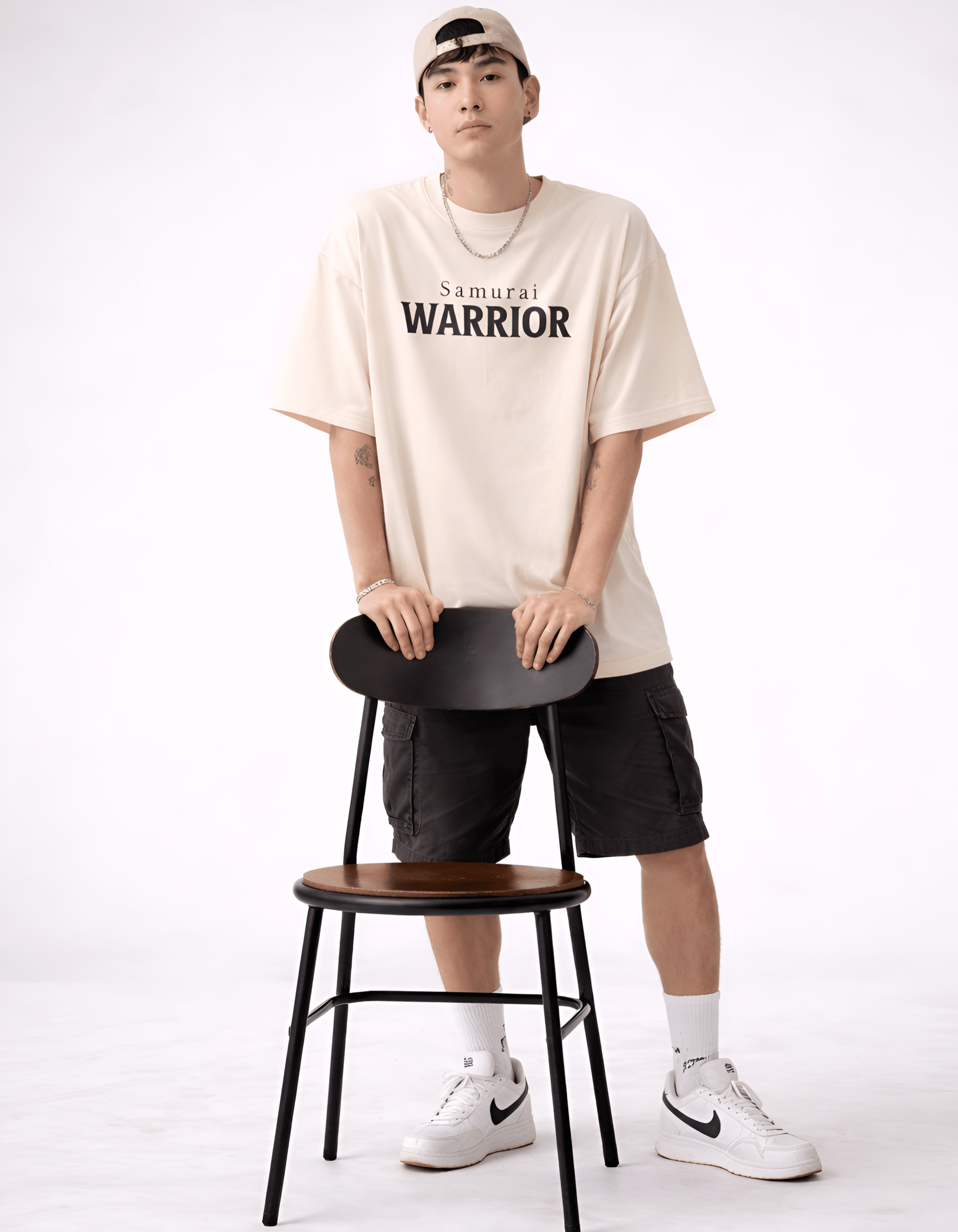 SAMURAI WARRIOR BLACK SIGNATURE T-SHIRT - TRENDIEEZ
