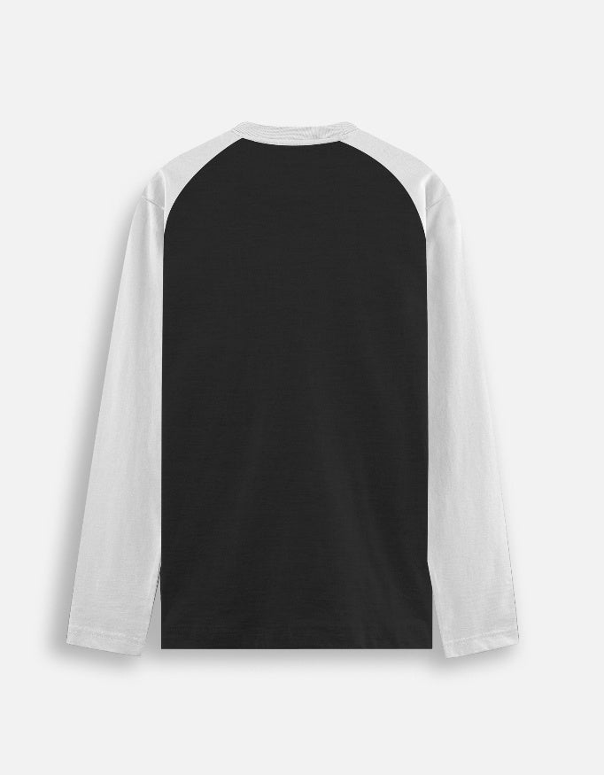 White & Black Raglan T-Shirt - TRENDIEEZ