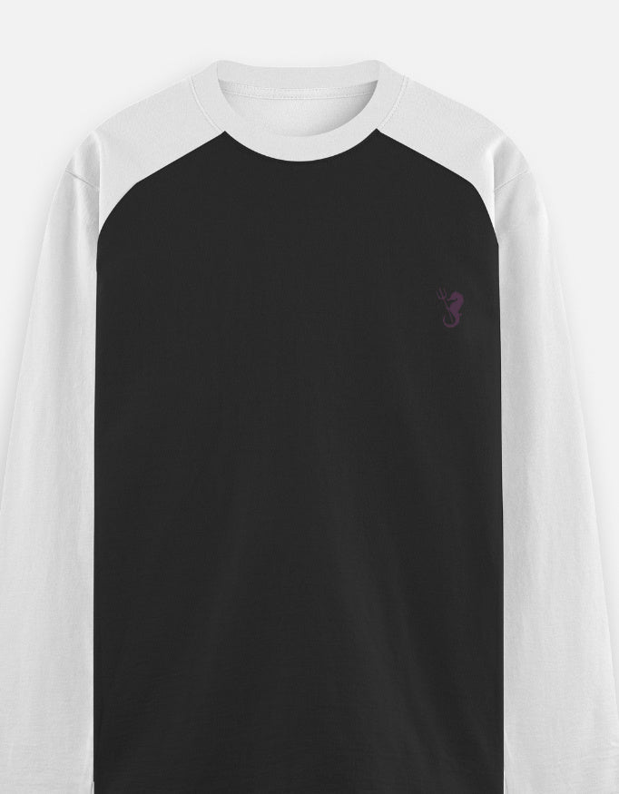 White & Black Raglan T-Shirt - TRENDIEEZ